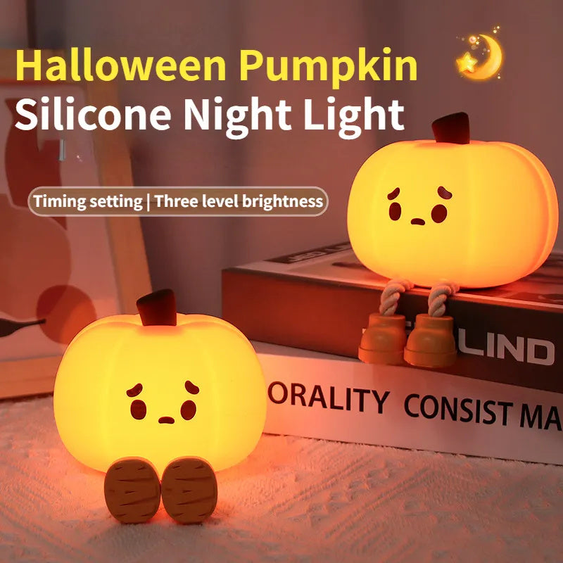 Home Decor Halloween Pumpkin Night Light Cute Soft Silicon.Halloween Decorations